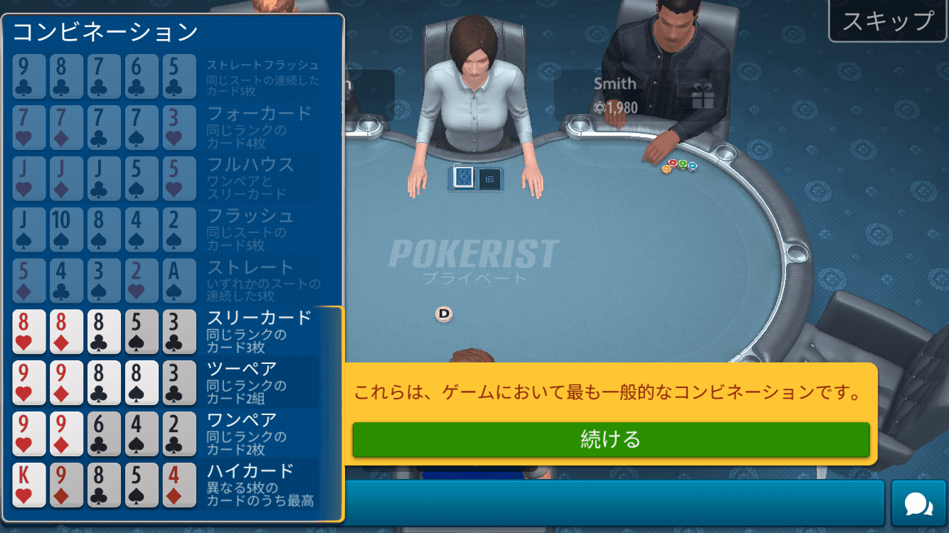 ポーカーの役の解説